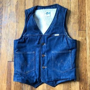 Vintage Wrangler Sherpa Lined Denim Vest